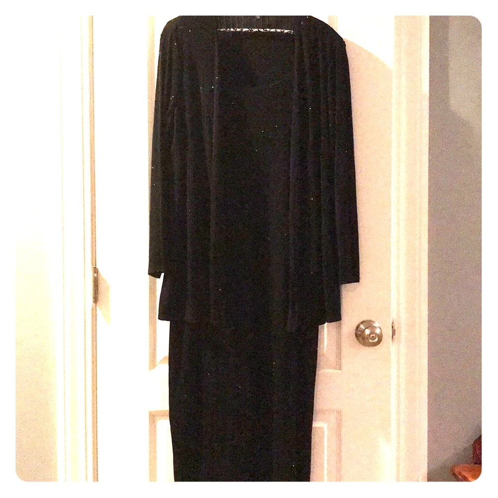 EUC Wendy’s Chaitin formal black glittery dress